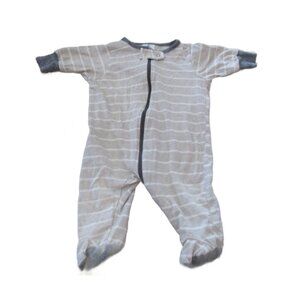 Gerber Zip Front Footed Sleeper Infant Boys Newborn Brown Striped Footie Pajamas